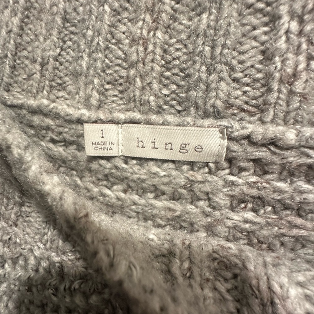 Hinge Gray Oversized Cowl Neck Sweater - Picture 3 of 5